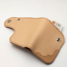Load image into Gallery viewer, Natural Veg Tanned Leather Mini Biker Wallet back view
