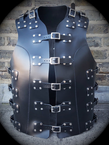 Heavy Metal Biker Leather Vest front view