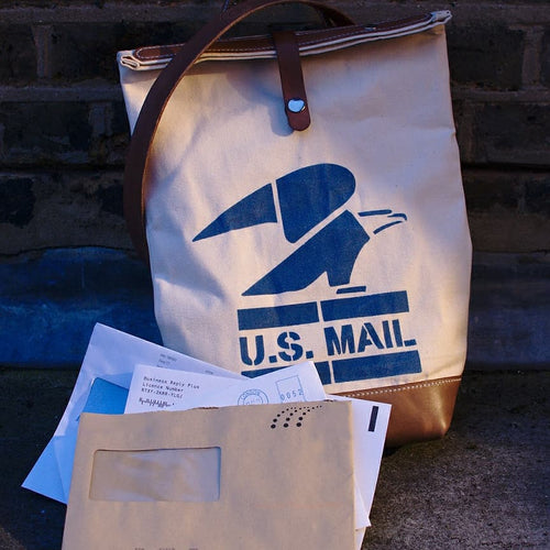Veg Tan Leather & Canvas Pony Express Mail Bag