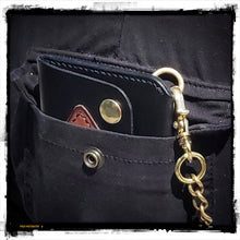 Load image into Gallery viewer, Custom Black Biker Style Wallet back pocket
