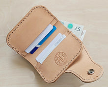 Load image into Gallery viewer, Natural Veg Tanned Leather Mini Biker Wallet inside view
