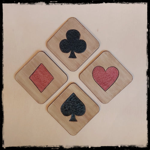 Veg Tan Leather Poker Set Coasters