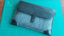 Load image into Gallery viewer, Hand Stitched Felt &amp; Leather Tablet Cover 9.7&quot;
