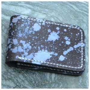 Splash Card Holder. Black card holder with white random splashes of paint