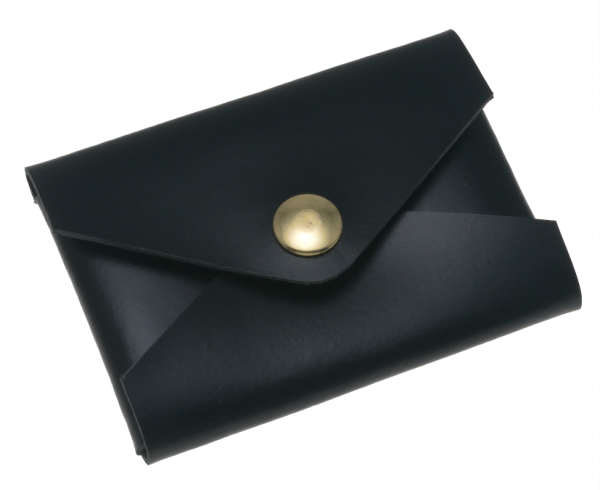 Black Envelope Card Holder with Gold Button